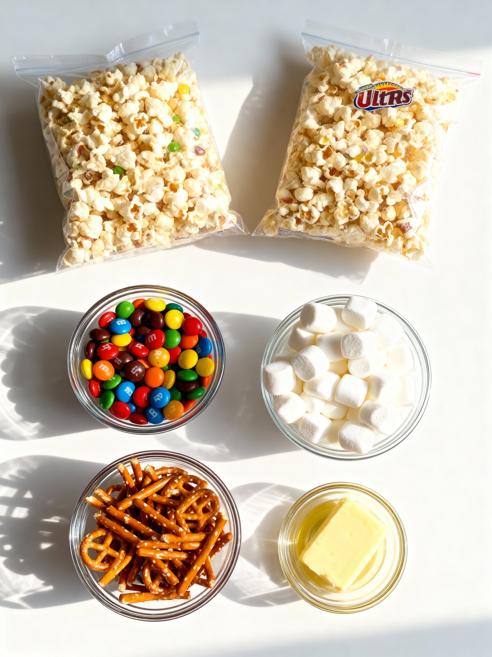 No Bake Popcorn Cake ingredients