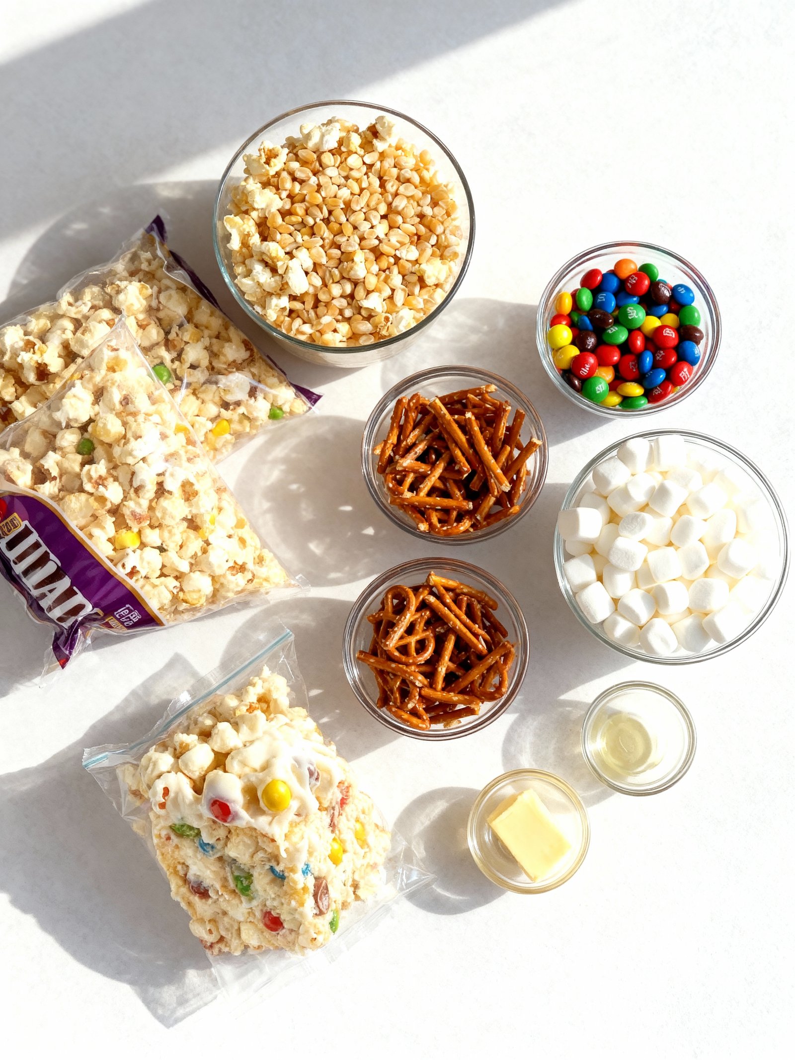 No Bake Popcorn Cake ingredients