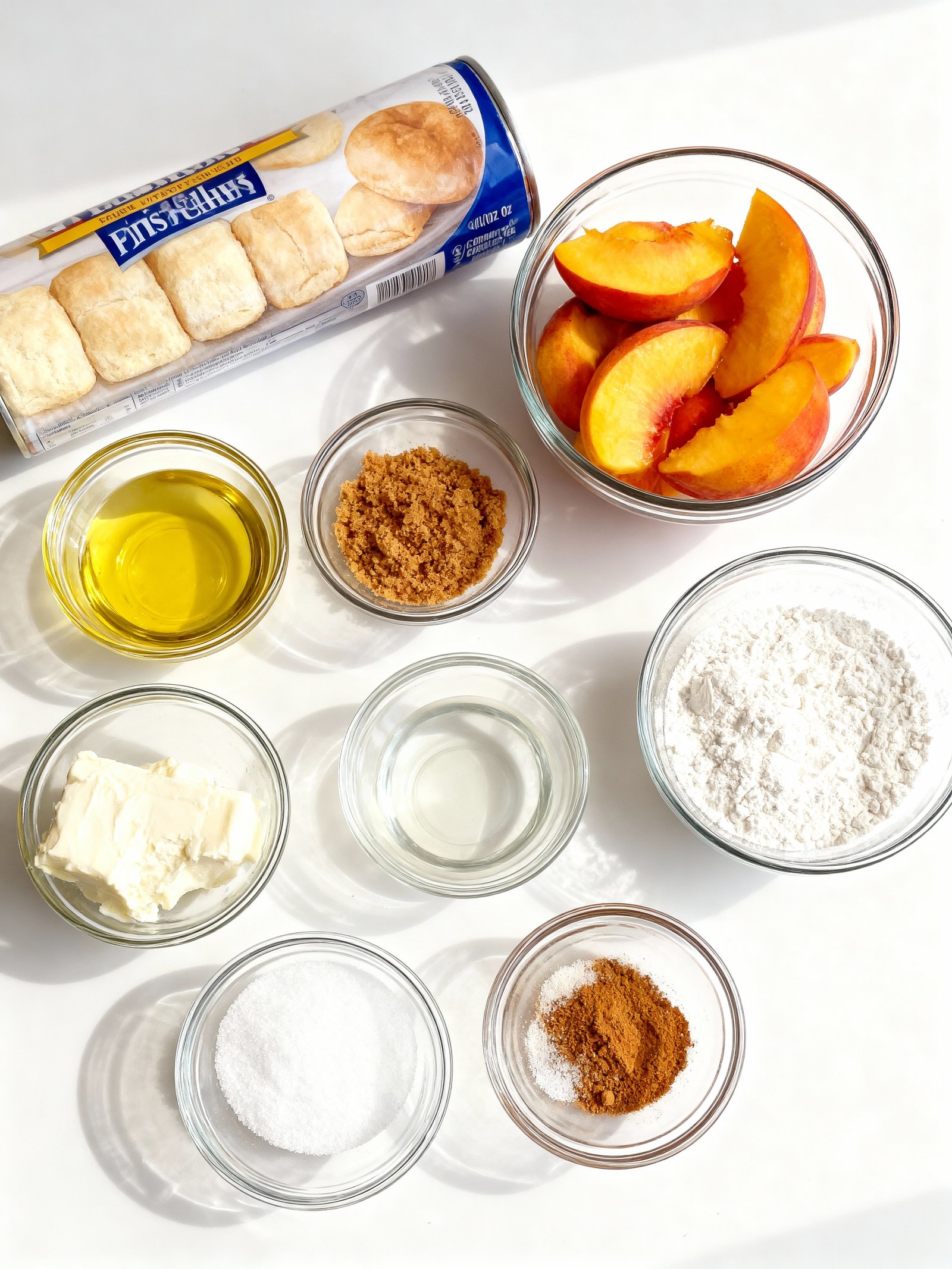 Peach Cobbler Cheesecake Donuts ingredients