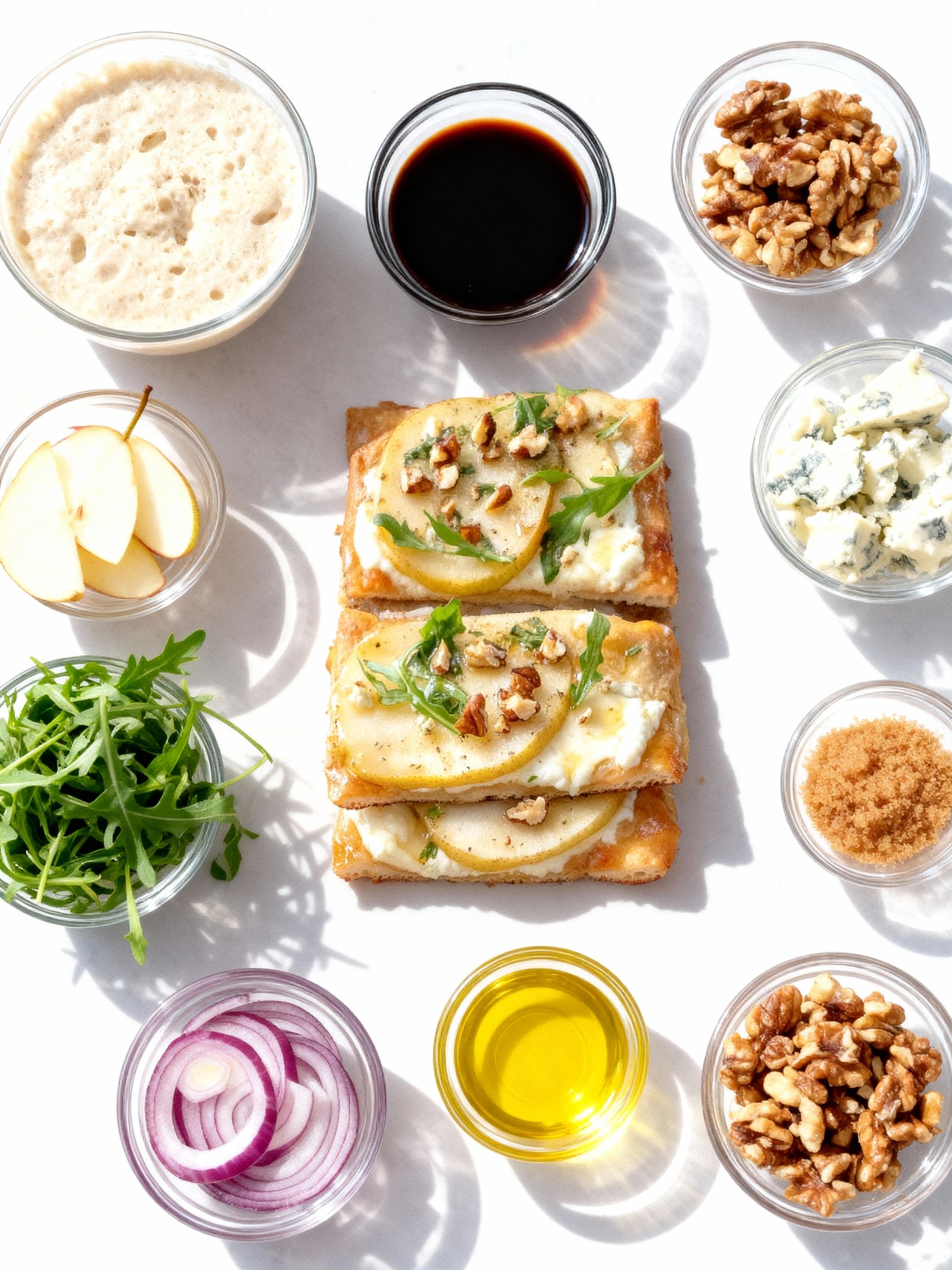 Pear Gorgonzola Flatbread Recipe ingredients