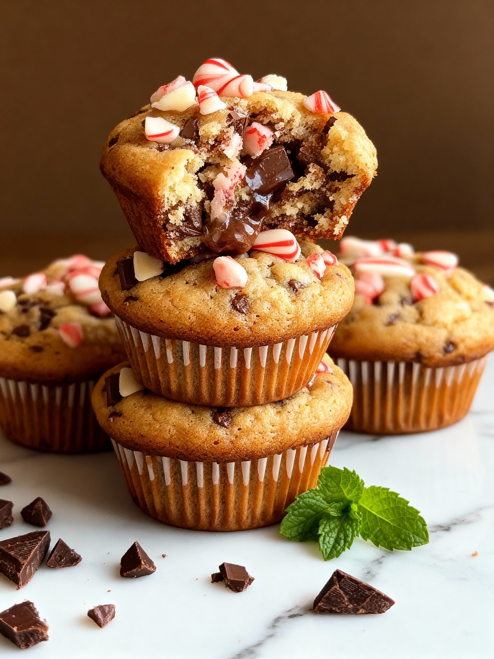 Peppermint Chocolate Chunk Muffins finished