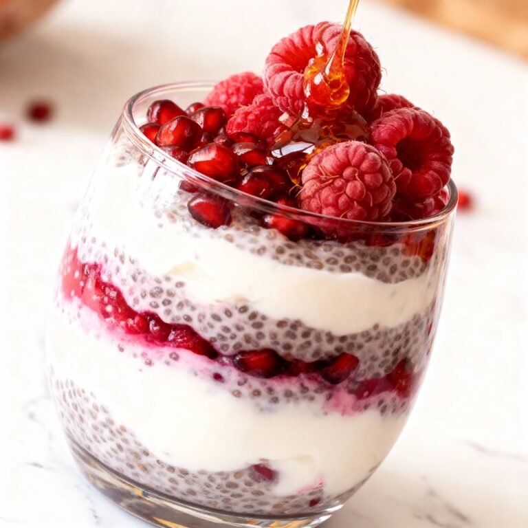 Pomegranate Raspberry Chia Pudding Parfait Recipe