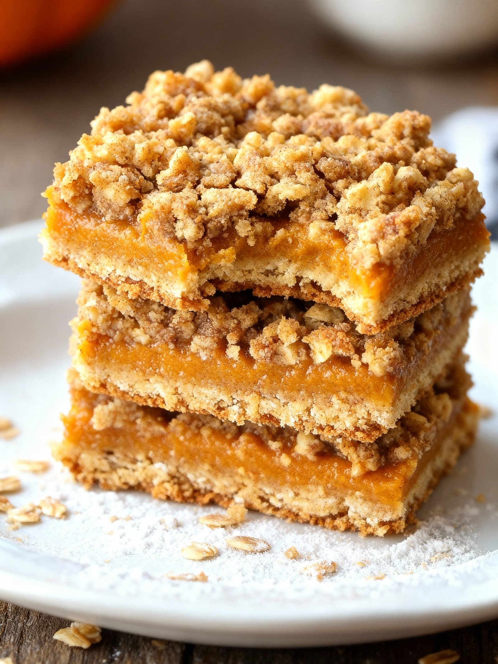 Pumpkin Pie Crumble Bars finished