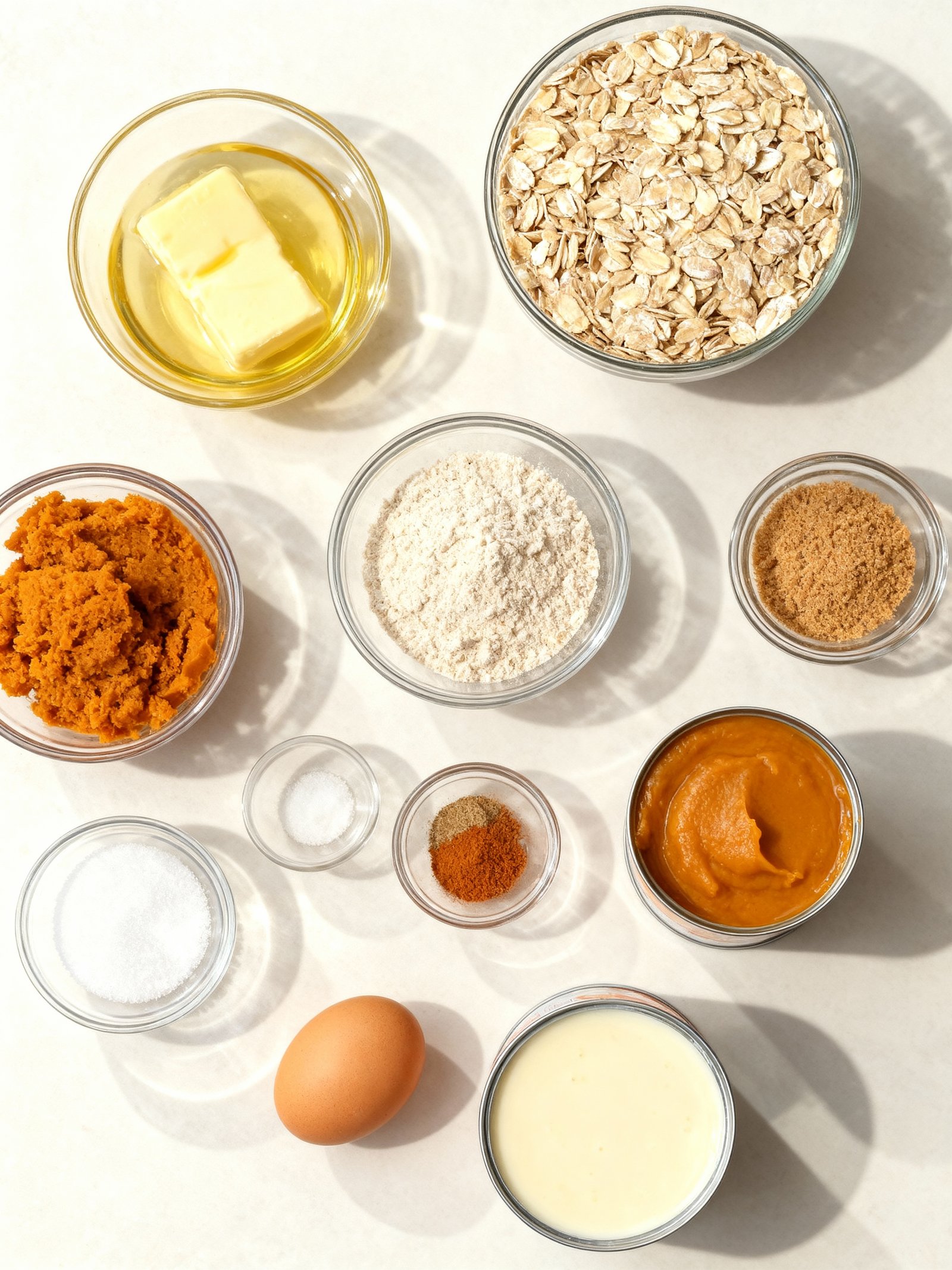 Pumpkin Pie Crumble Bars ingredients