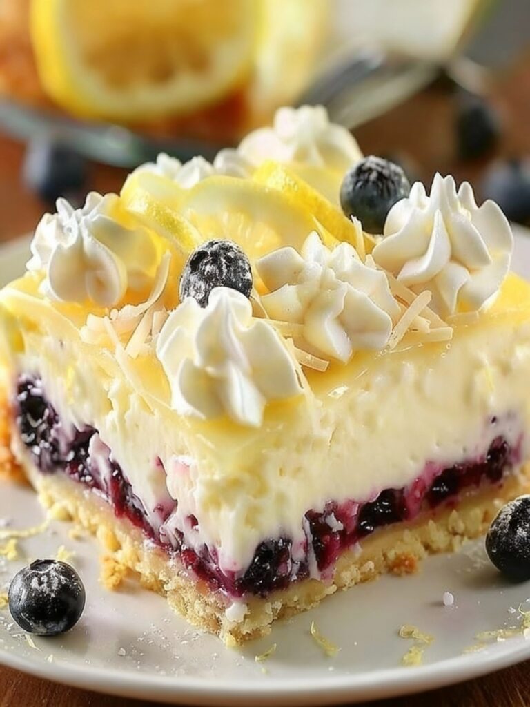 Lemon Blueberry Cheesecake Bars Recipe