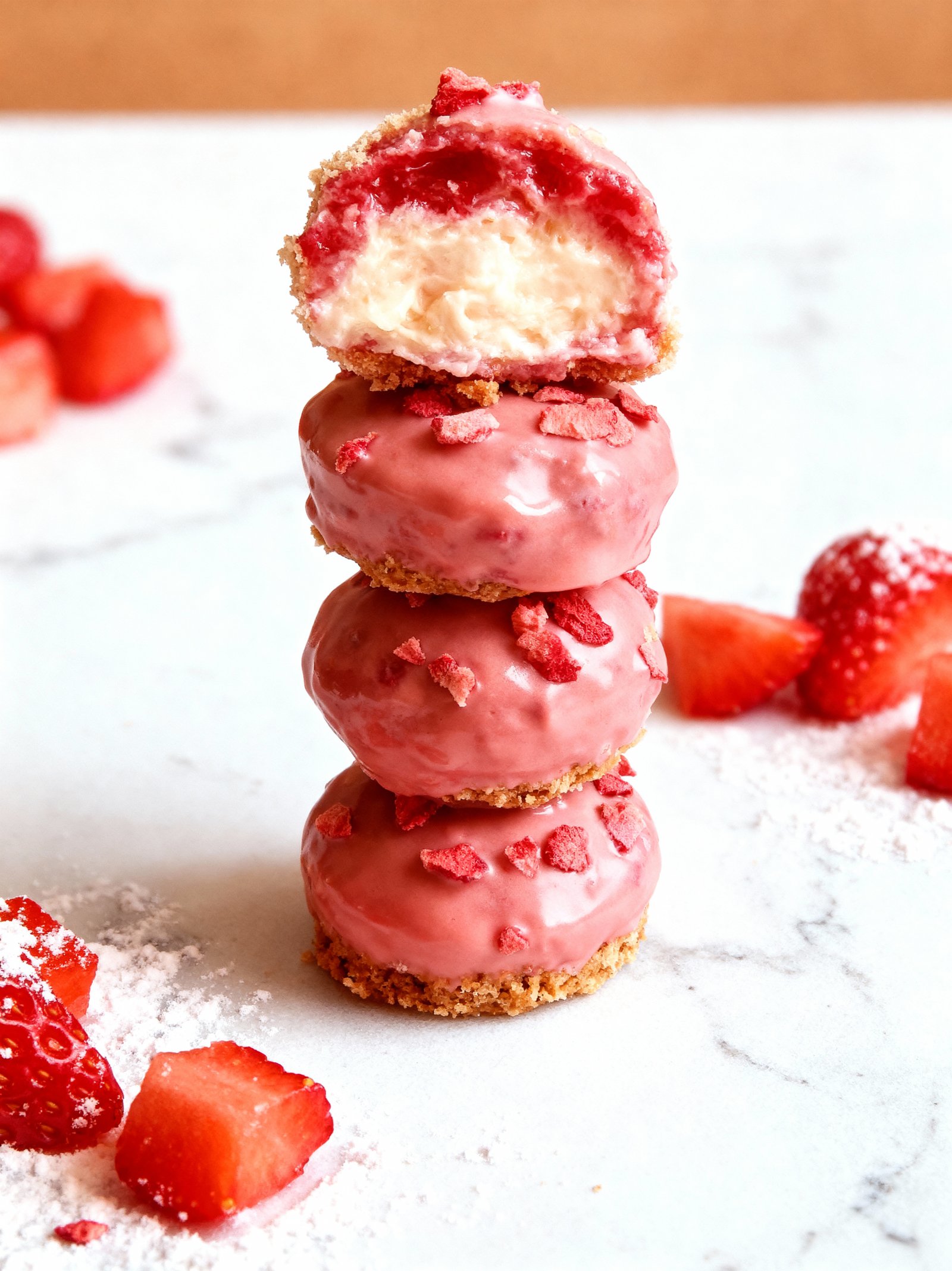 Strawberry Cheesecake Crunch Bites finished