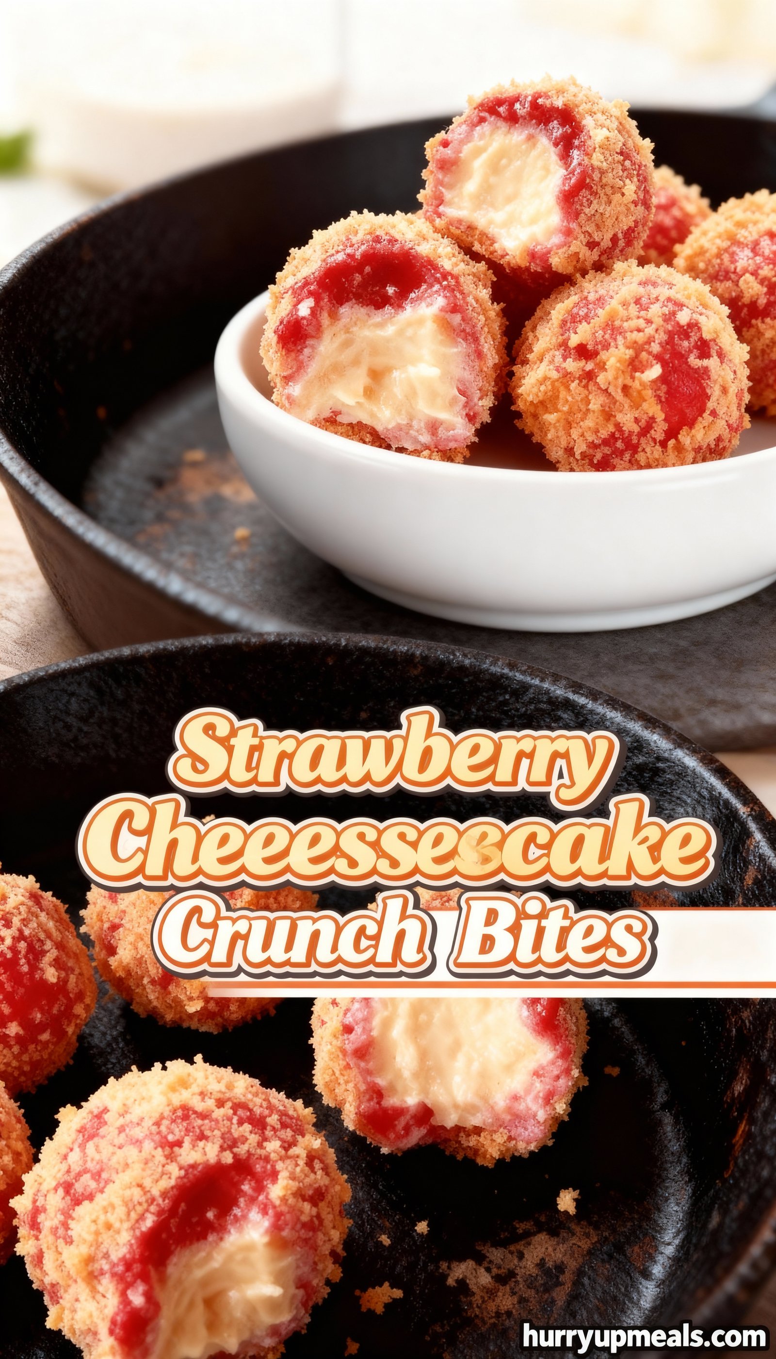 Strawberry Cheesecake Crunch Bites finished