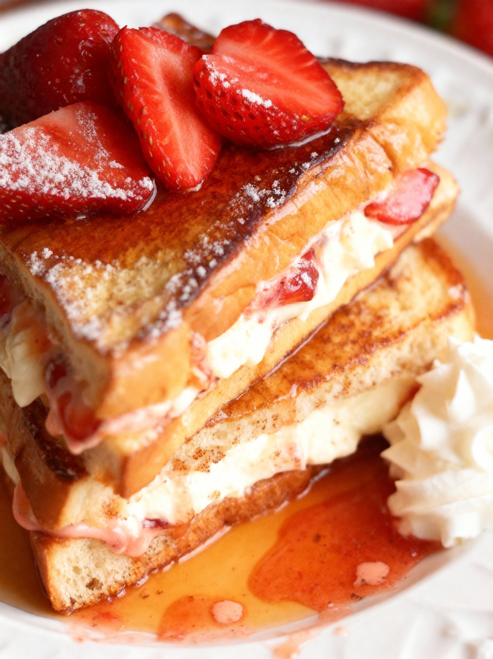 Strawberry Cheesecake Stuffed French Toast finished