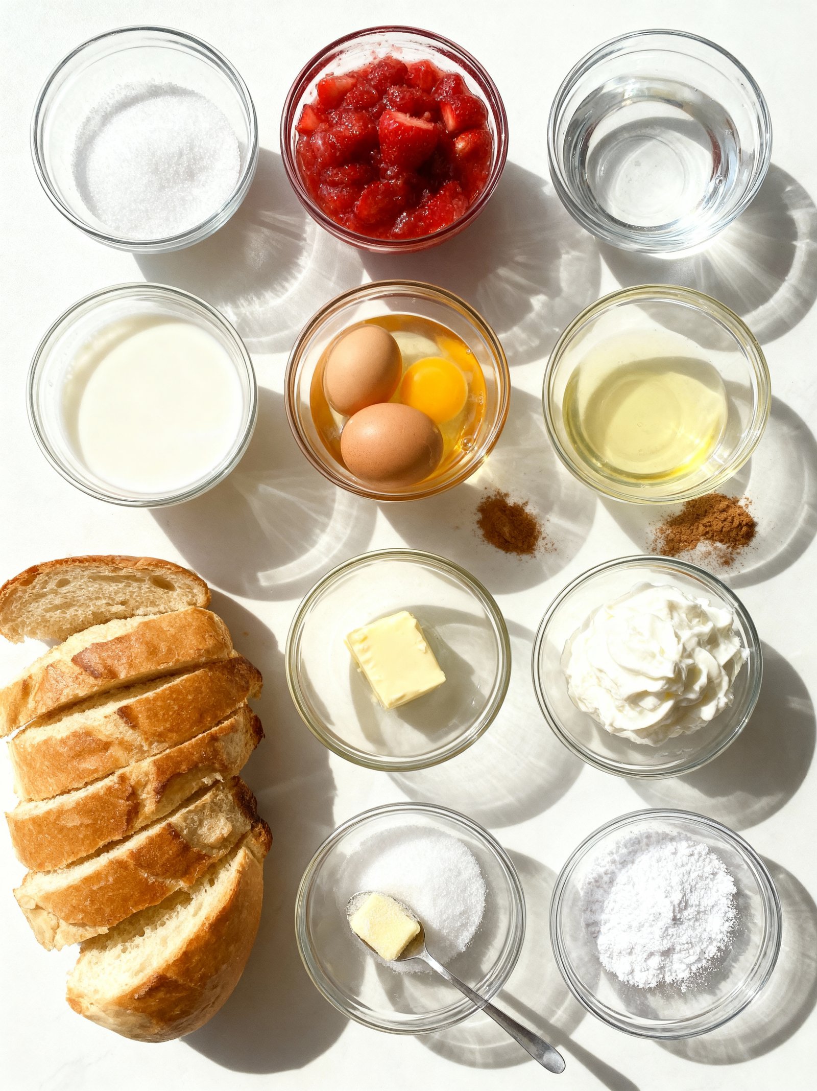 Strawberry Cheesecake Stuffed French Toast ingredients