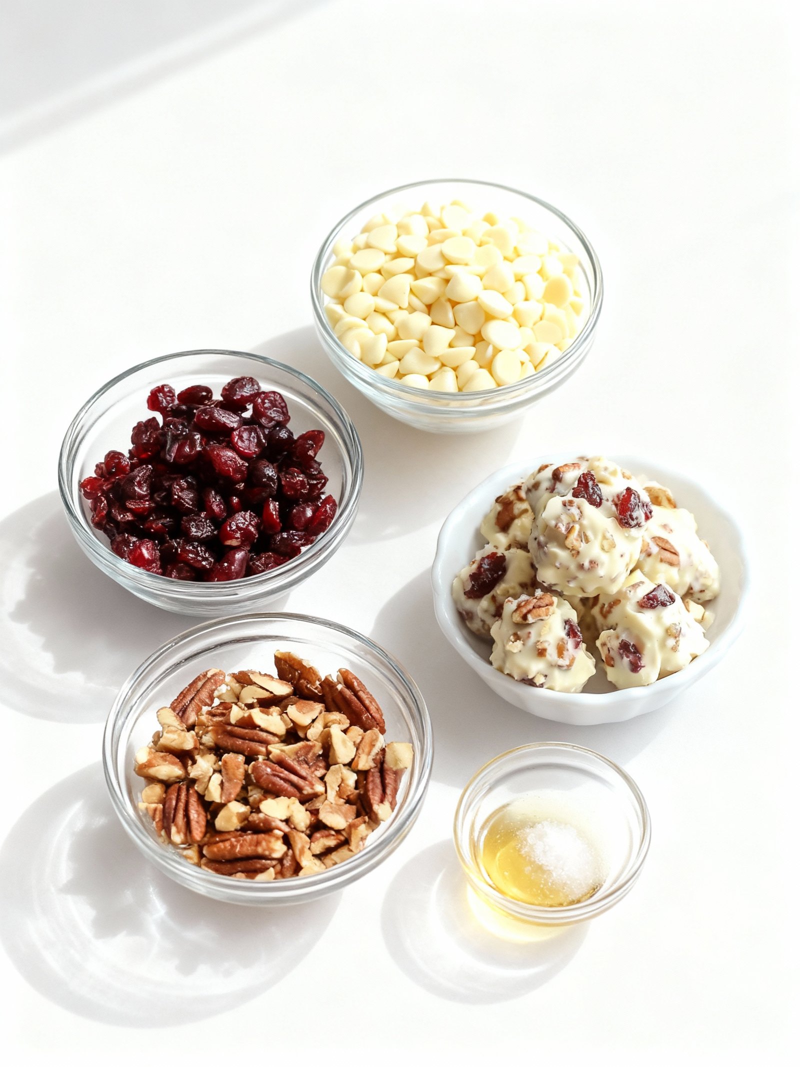 White Chocolate Cranberry Pecan Clusters ingredients
