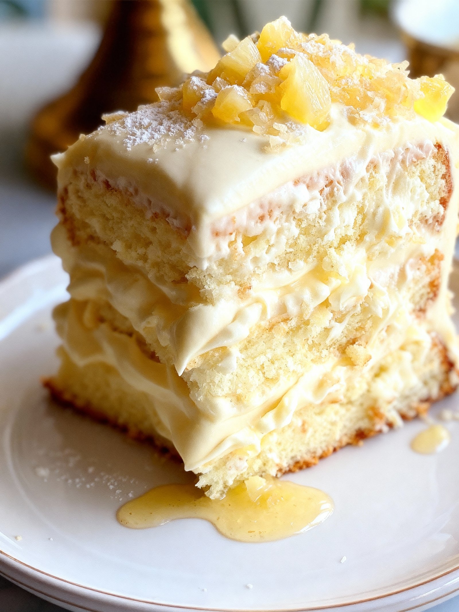 White Chocolate Pineapple Cake finished