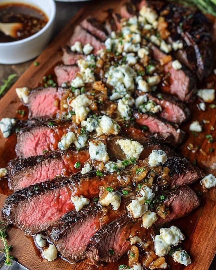 Balsamic Marinated Flank Steak with Blue Cheese Crust ingredients