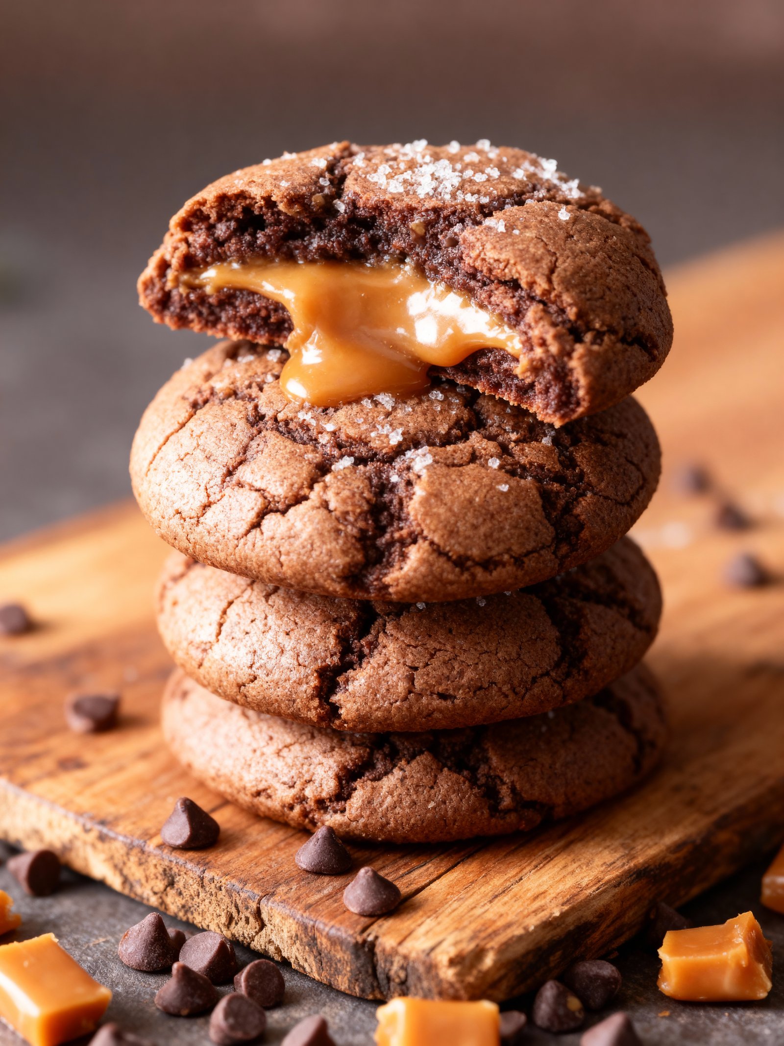 CHEWY CHOCOLATE CARAMEL COOKIES finished