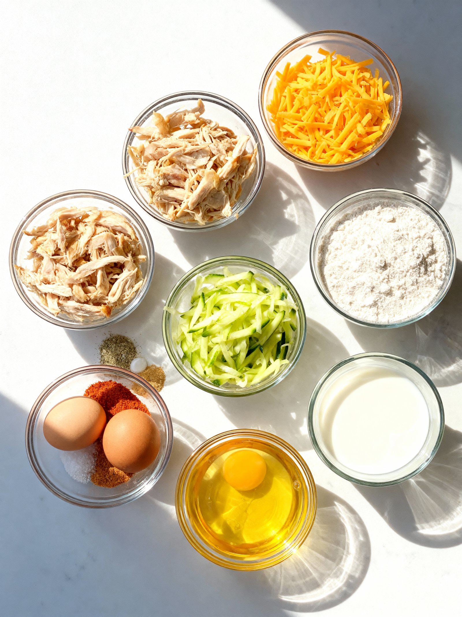 Chicken Cheese Zucchini Muffins ingredients