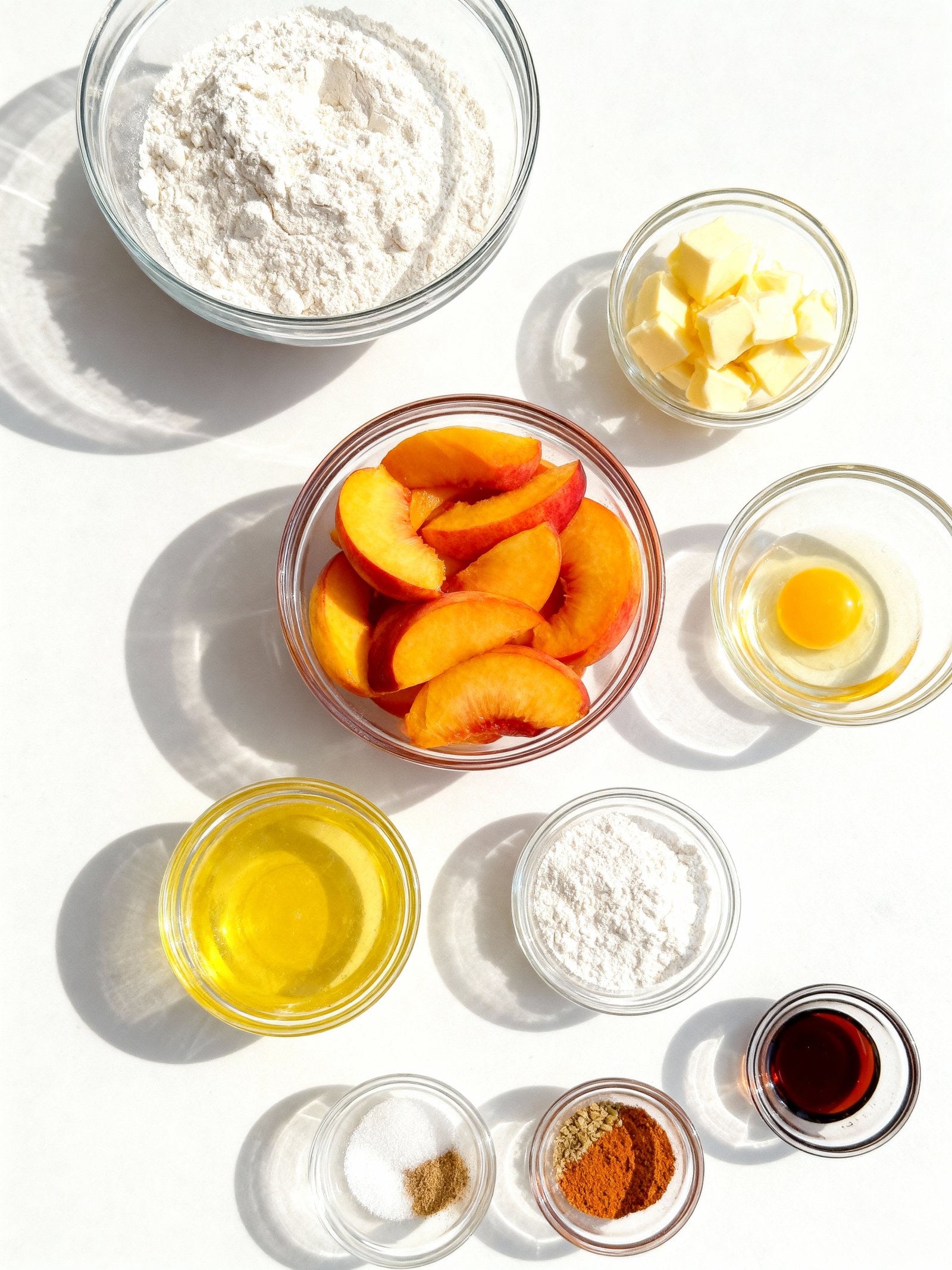 Cinnamon Peach Crumble Bars ingredients