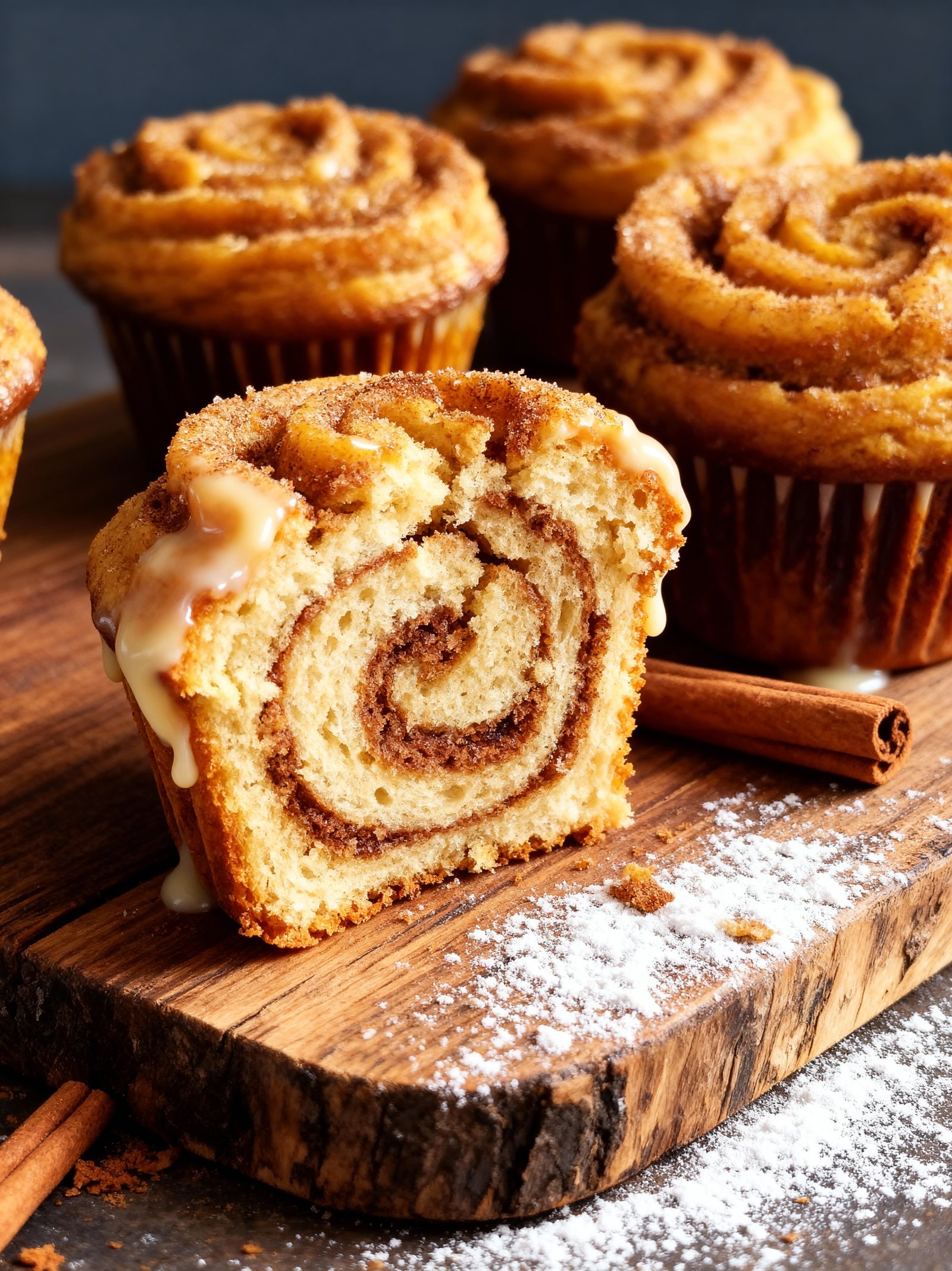 Cinnamon Sugar Swirl Muffins finished