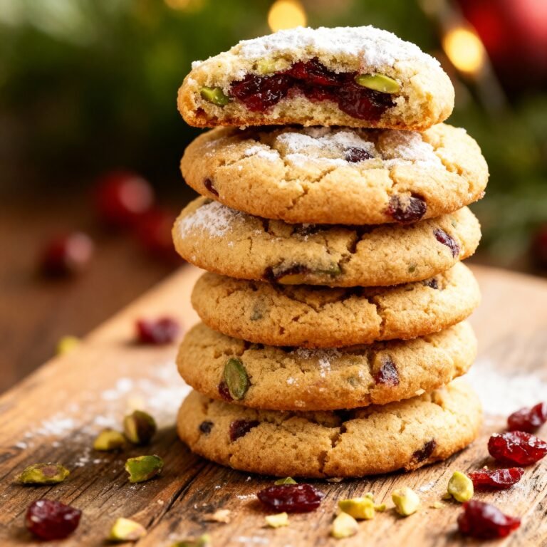 Cranberry Pistachio Snowball Cookies Recipe