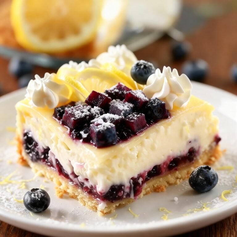 Creamy Lemon Blueberry Cheesecake Bars Recipe