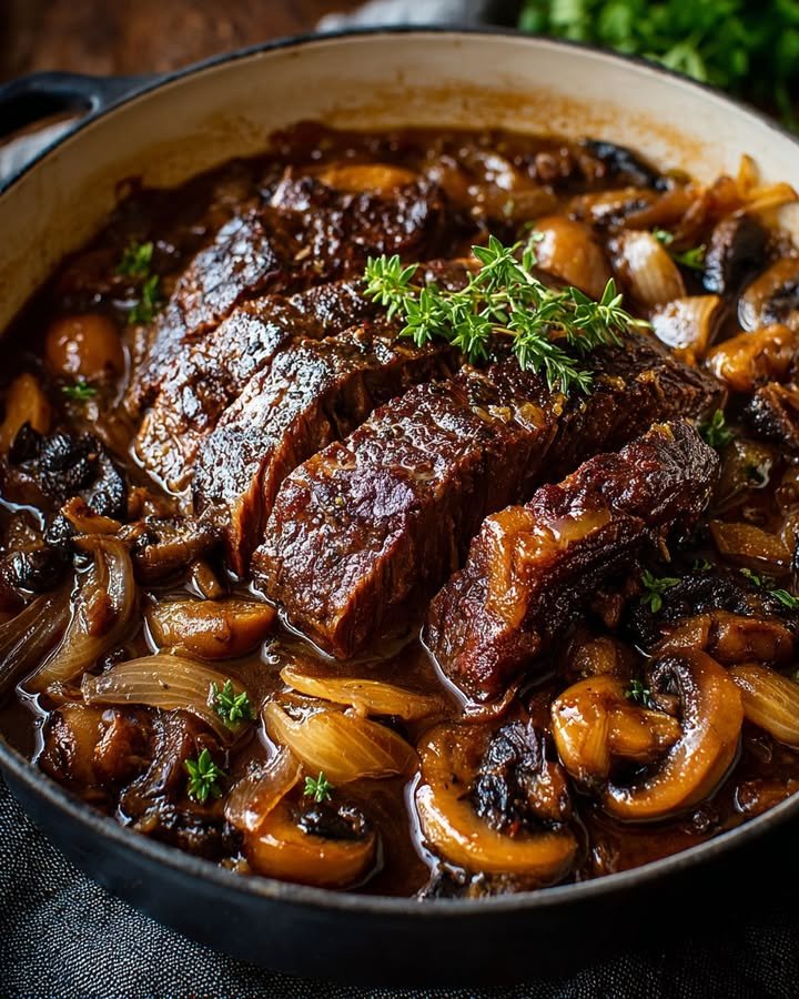 French Onion Mushroom Pot Roast ingredients