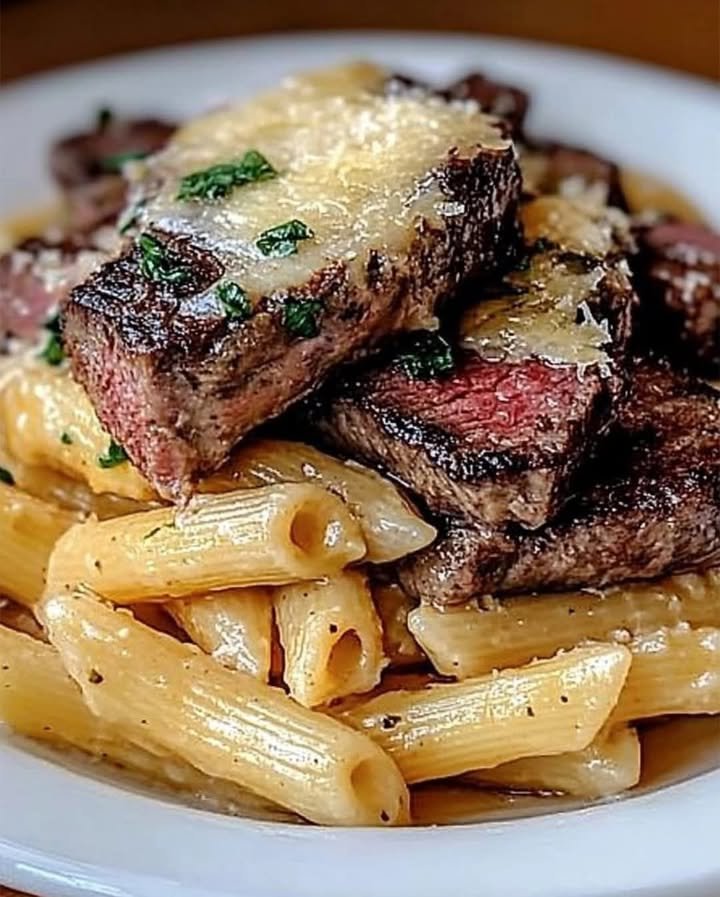 Garlic Butter Steak Tips with Cheesy Rigatoni Comfort Food at Its Best ingredients