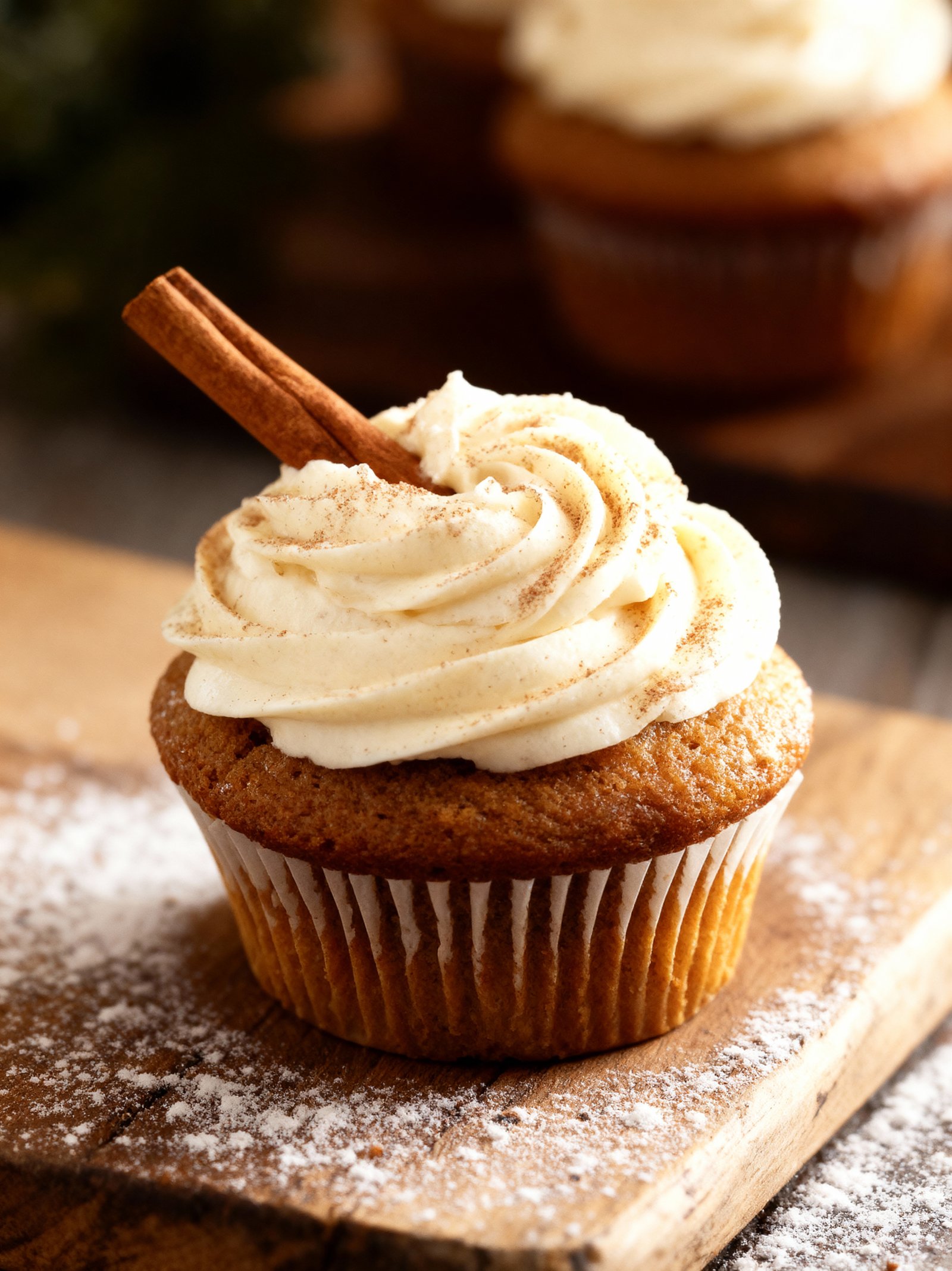 Gingerbread Cupcakes with Cinnamon Frosting finished