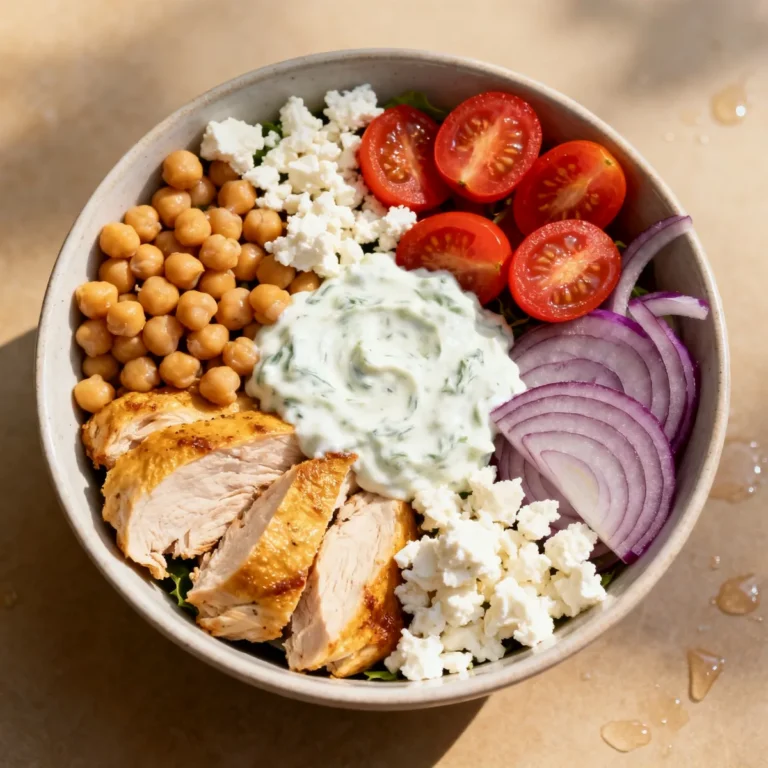 Greek Chicken Bowl With Tzatziki Chickpeas And Feta Recipe