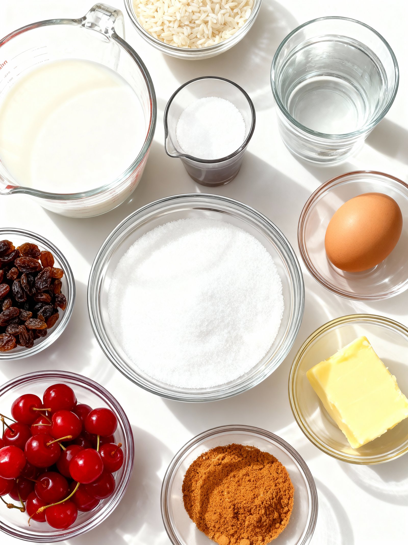 Homemade Rice Pudding ingredients