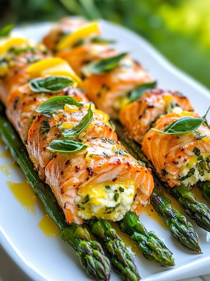 Lemon Basil Salmon Rolls finished