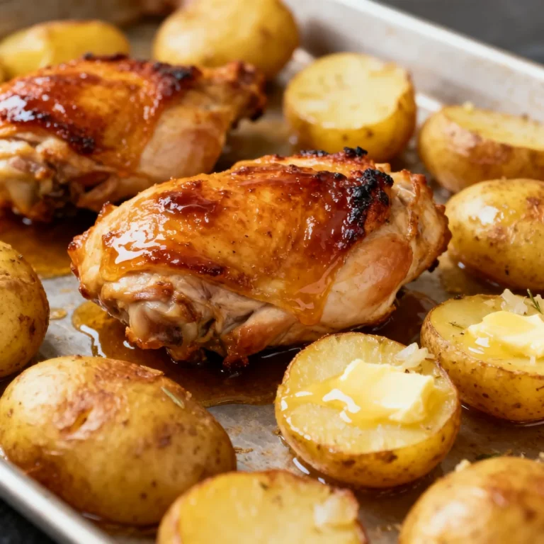 Maple Roasted Chicken with Buttered Garlic Potatoes Recipe