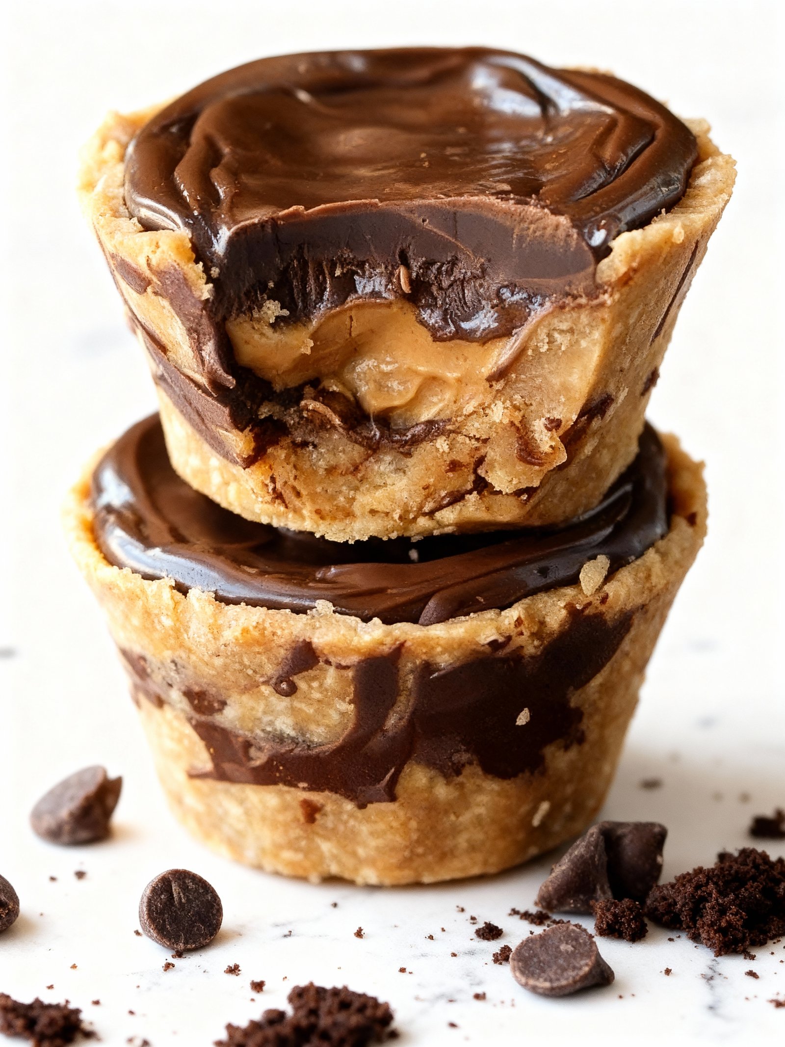 Mini Chocolate Peanut Butter Pies finished