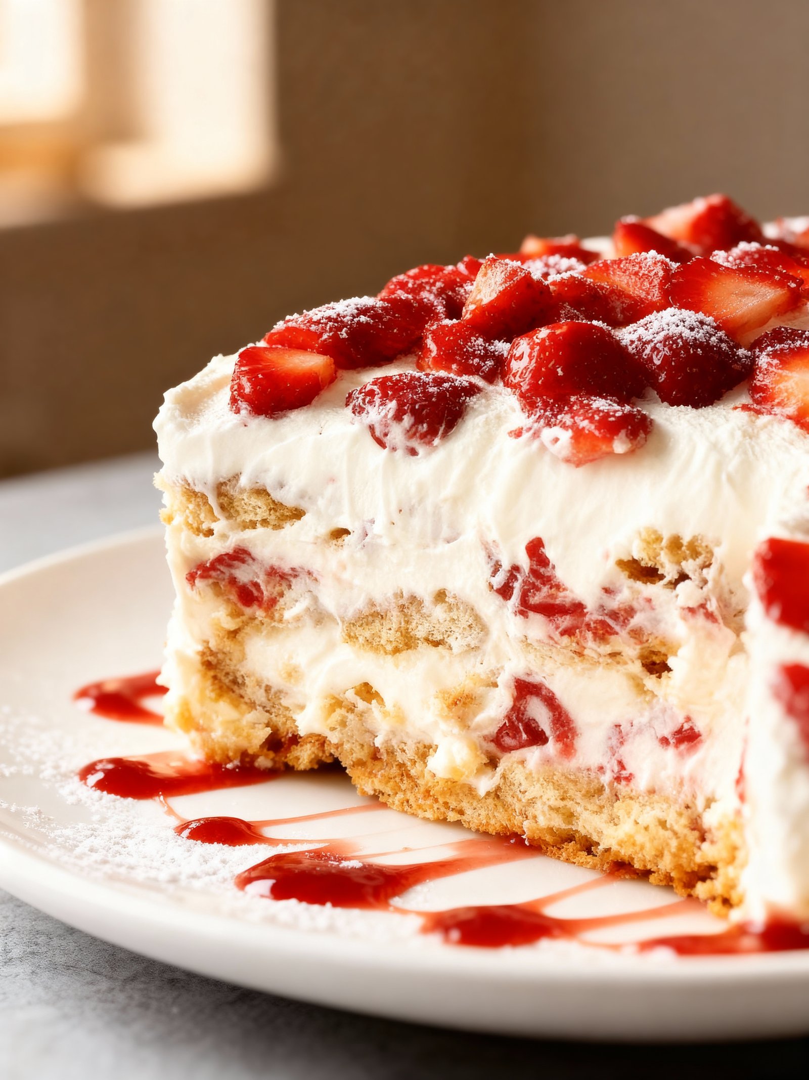 Strawberry Cream Cheese Icebox Cake finished