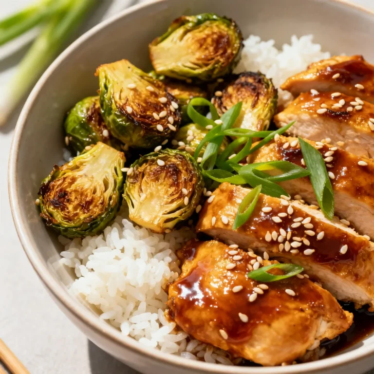 Teriyaki Chicken Bowls with Crispy Brussels Recipe