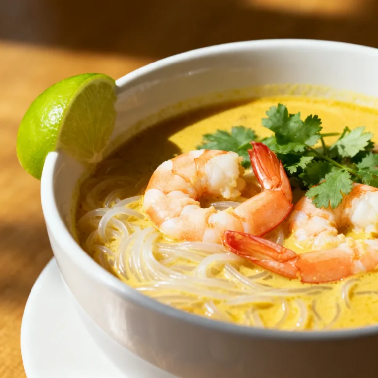 Thai Coconut Curry Shrimp Noodle Soup Recipe