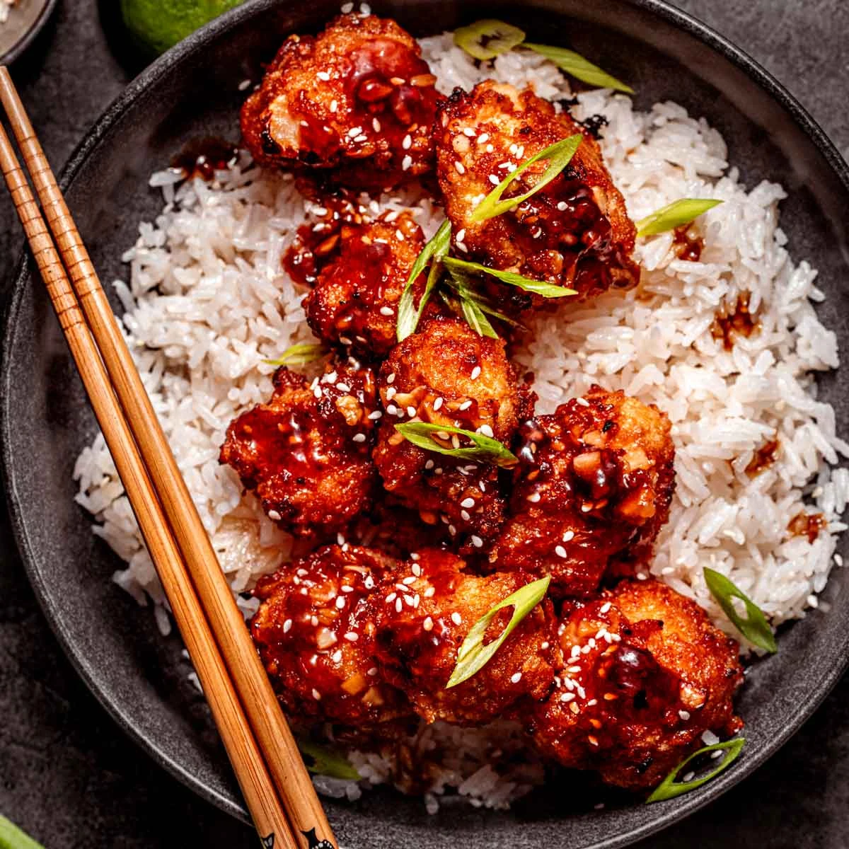 Air-Fried Korean Chili Cauliflower (Vegan) finished