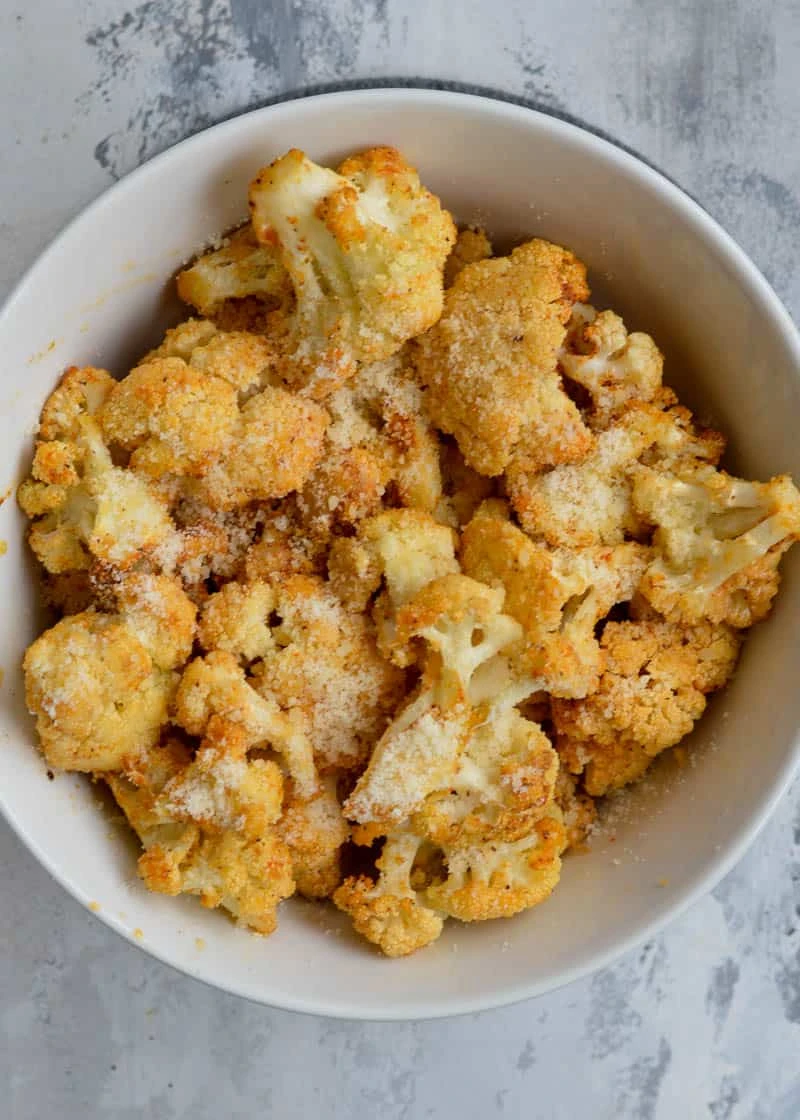 Air Fryer Parmesan Cauliflower finished