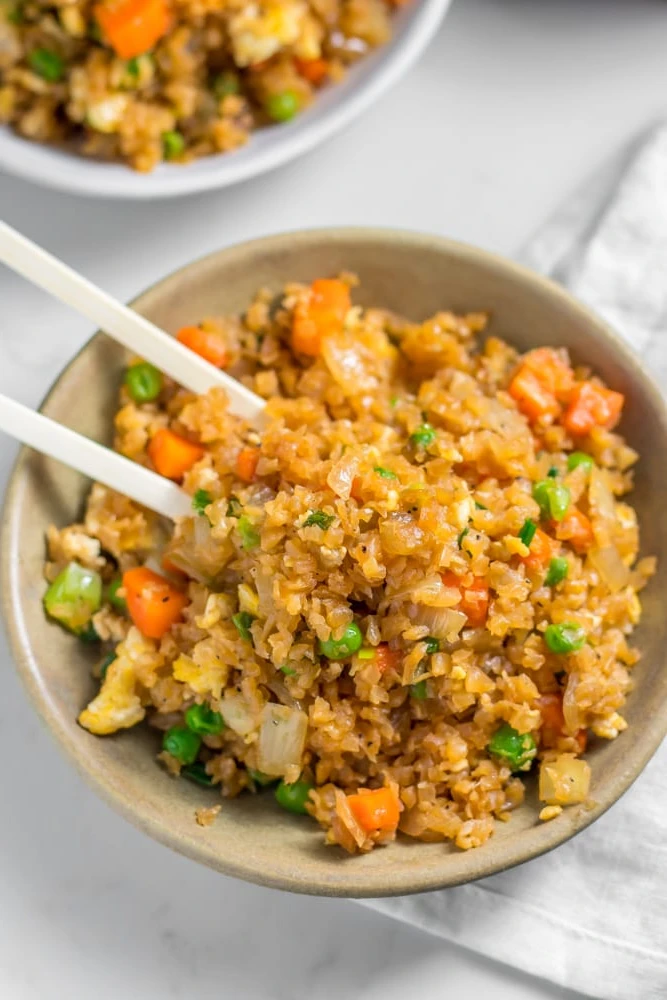 Recipe Title: Cauliflower Fried Rice Recipe - Sugarless Crystals finished