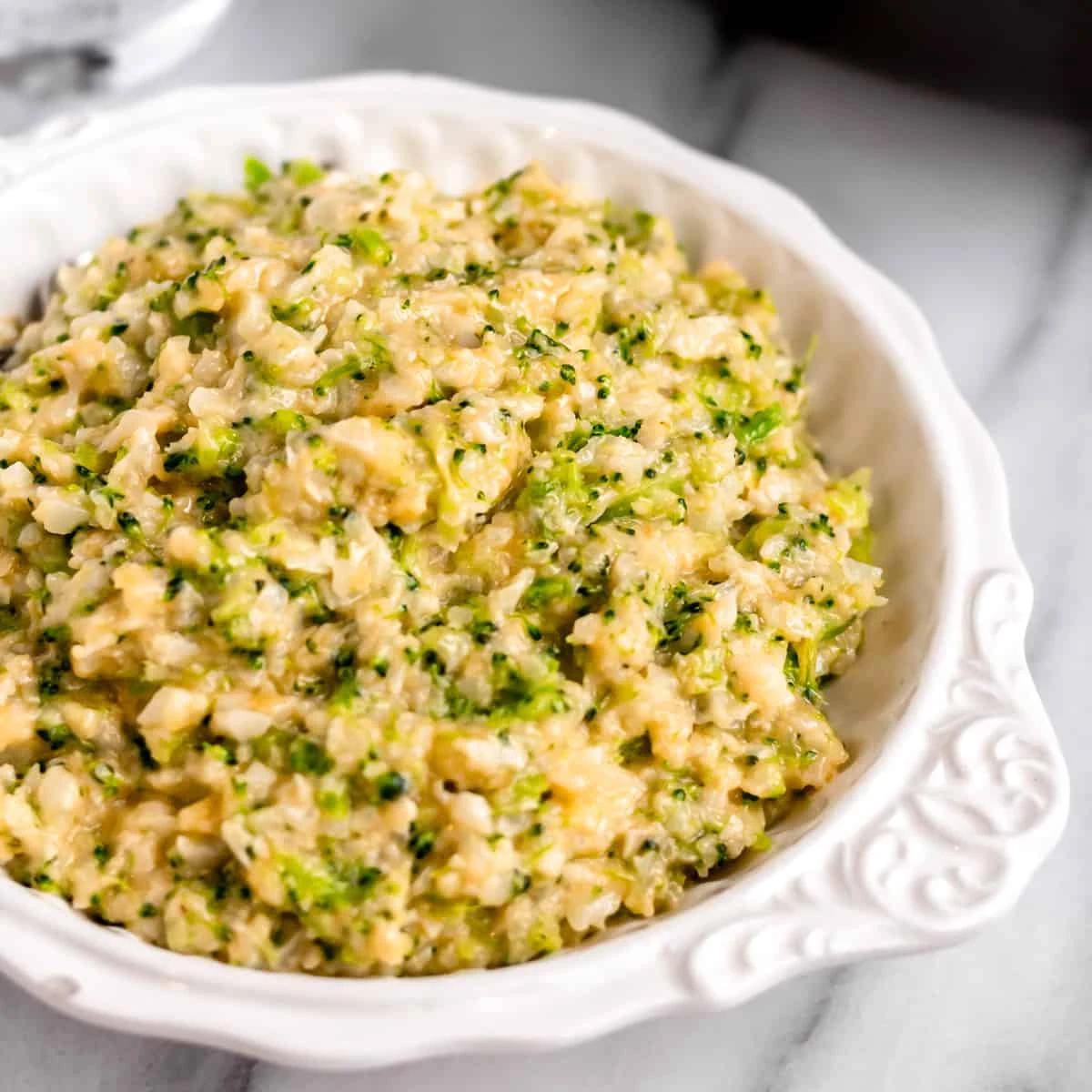 Cheesy Broccoli Cauliflower Rice finished