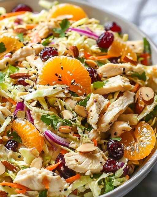 Chicken Coleslaw Salad With Ginger Sesame Dressing Recipe