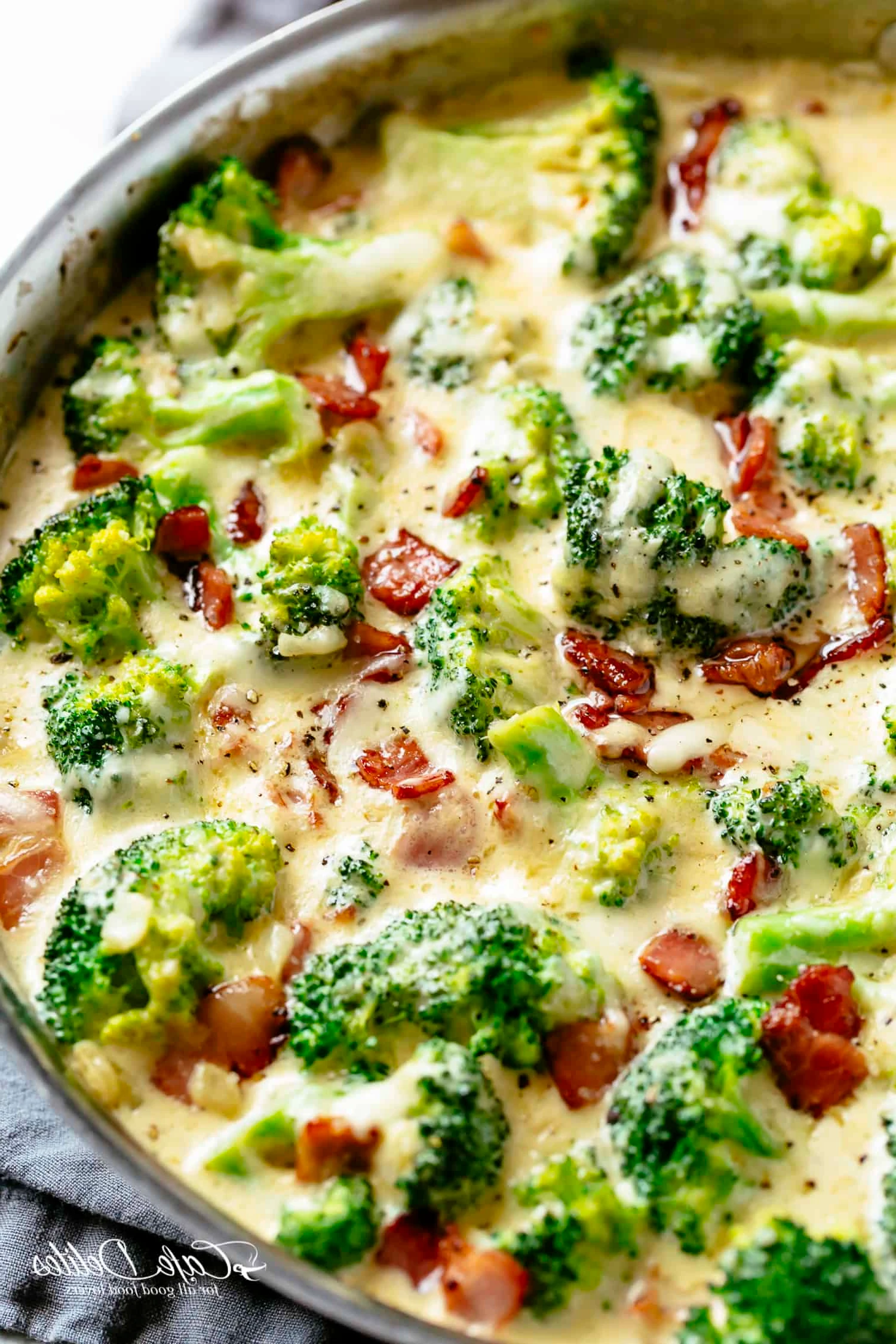 Creamy Garlic Parmesan Broccoli & Bacon finished