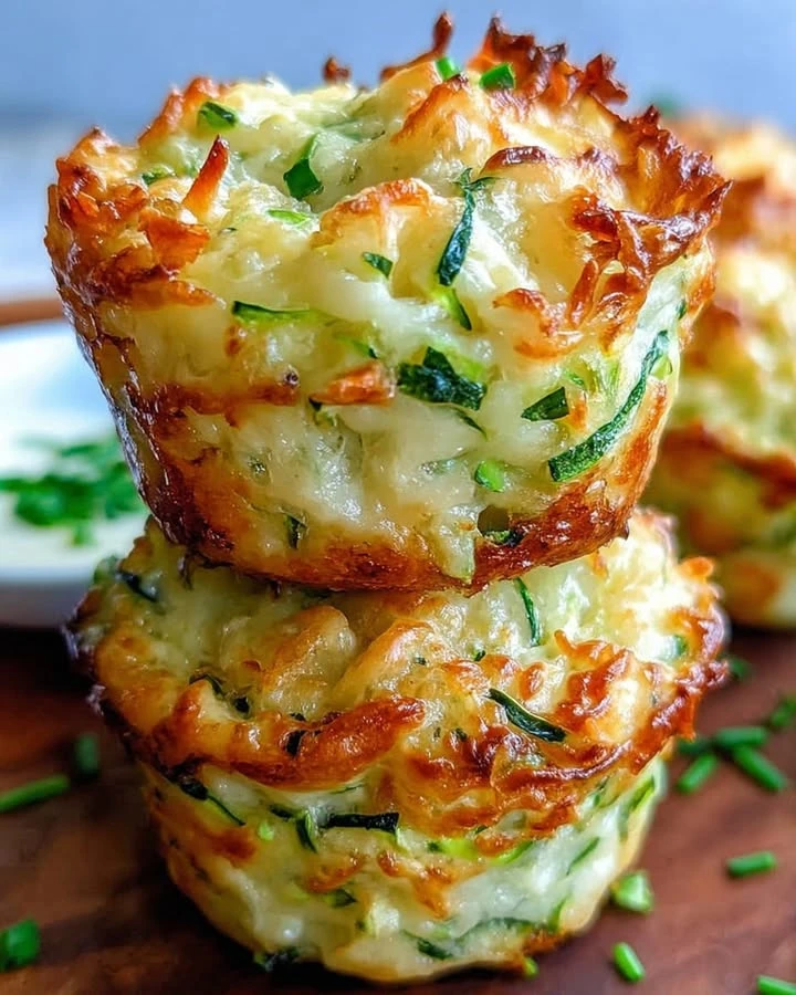 Crispy Parmesan Zucchini Potato Muffins finished