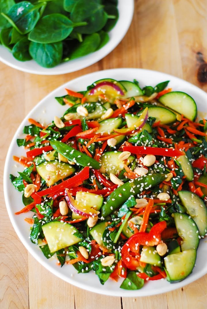 Crunchy Asian Salad With Peanut Dressing Recipe