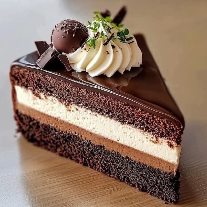 Triple Chocolate Mousse Cake Recipe