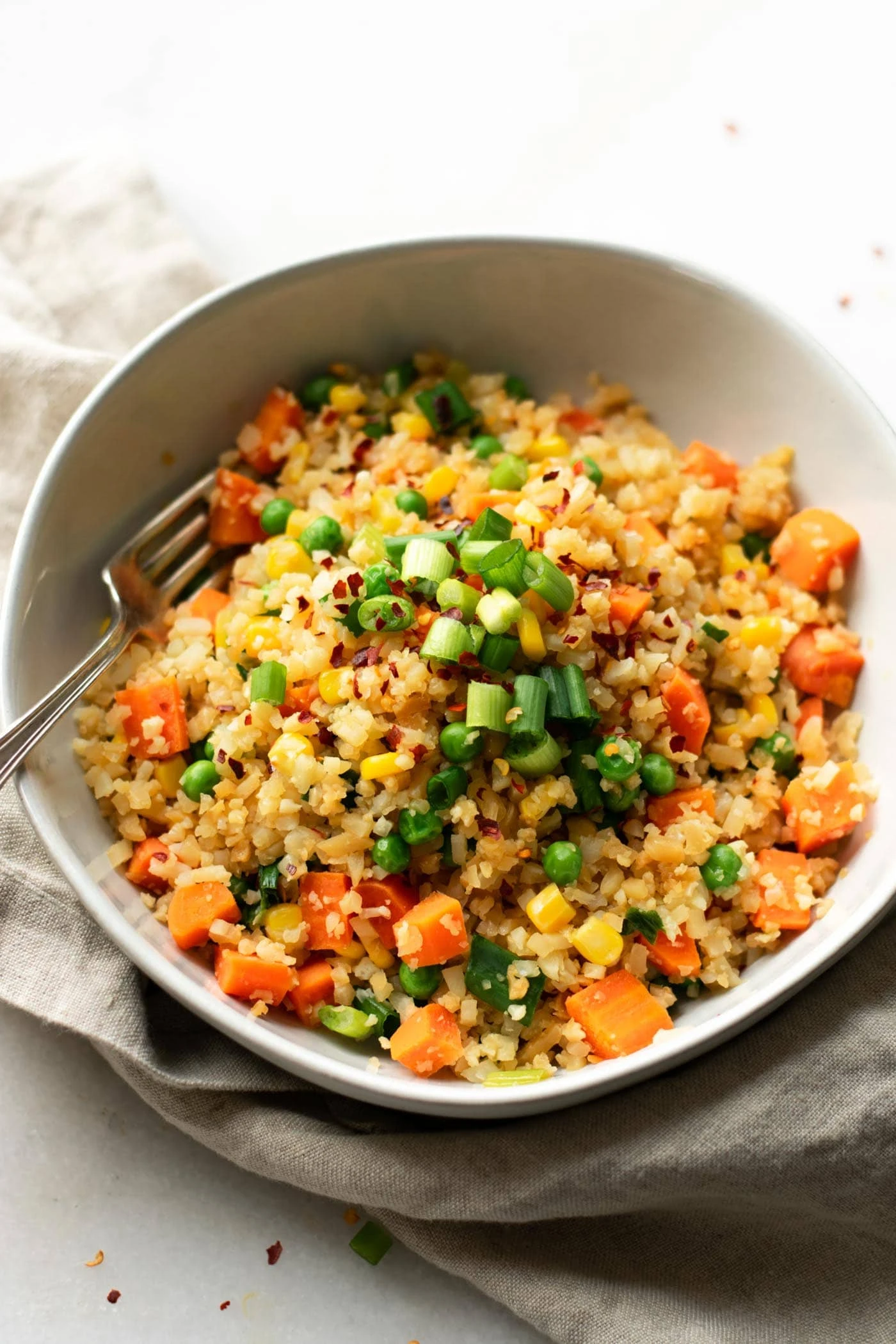 Healthy Vegan Cauliflower Fried Rice finished