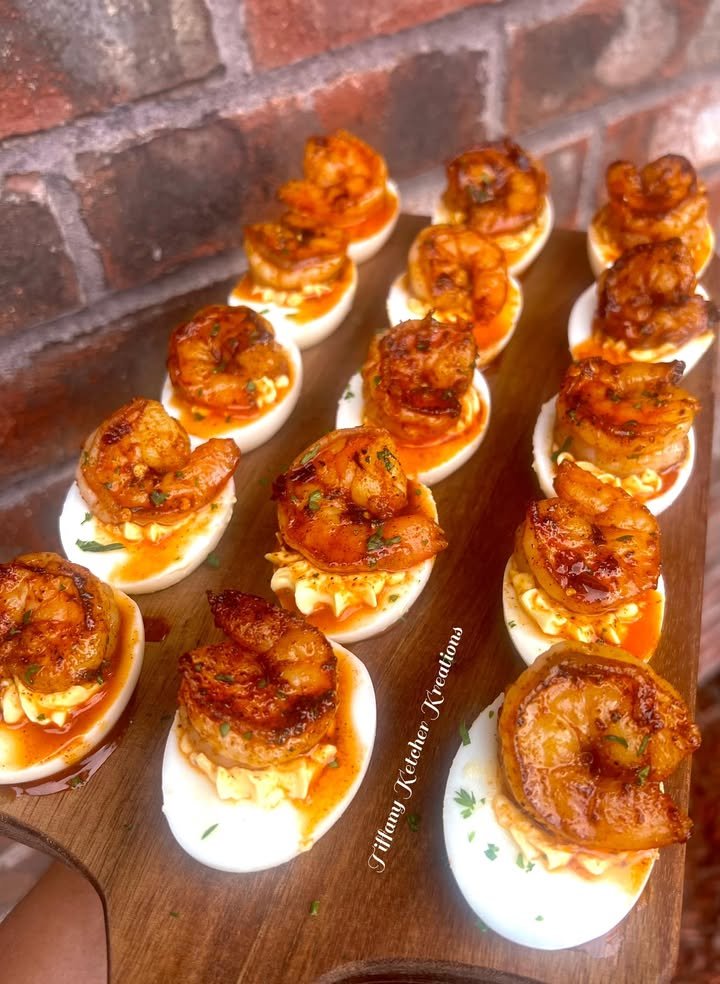 Hot Honey Shrimp Deviled Eggs Recipe