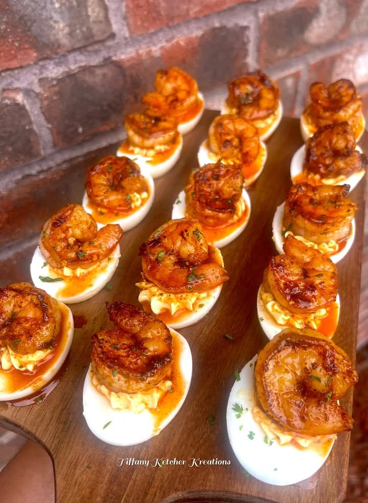 Hot Honey Shrimp Deviled Eggs Recipe