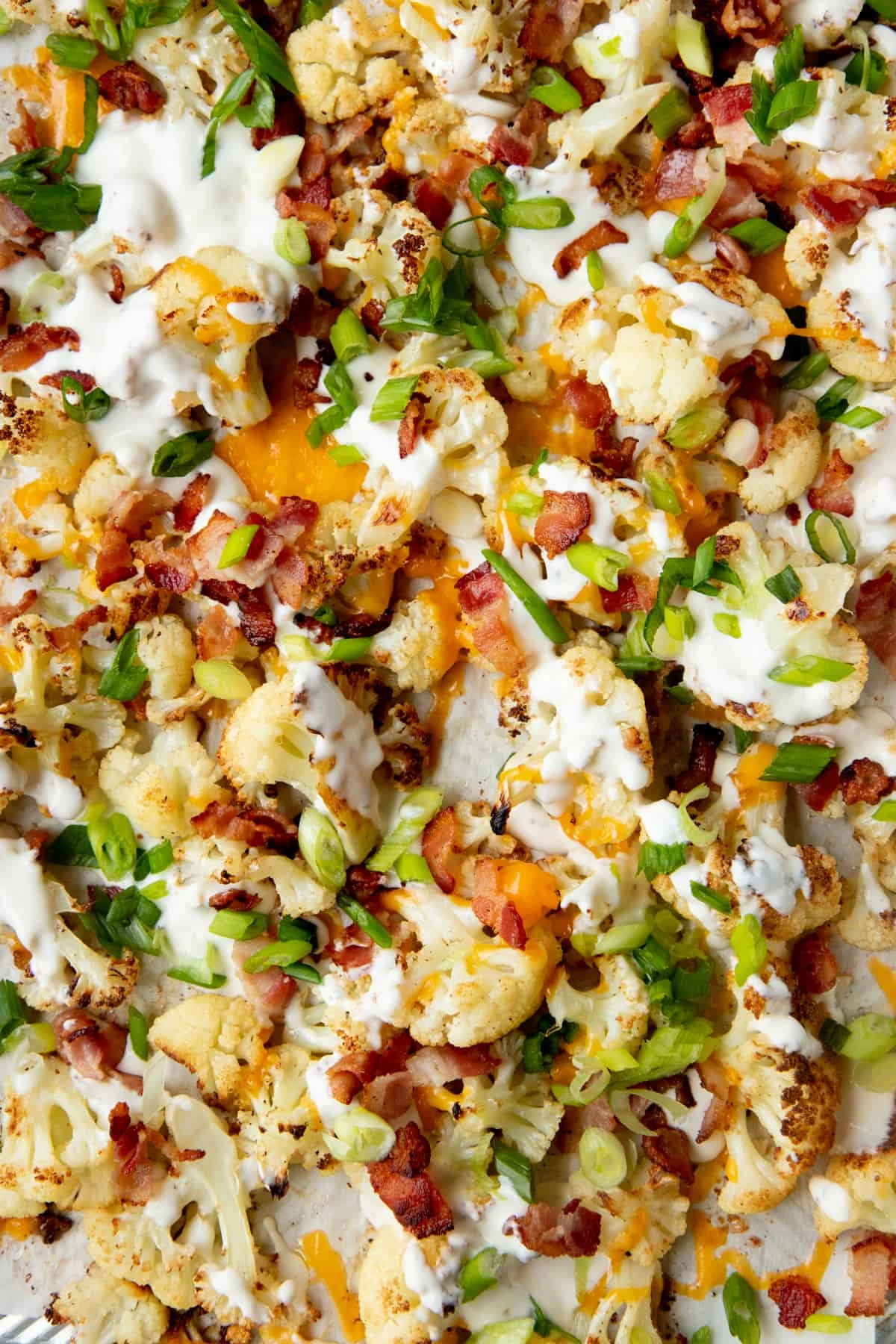 Loaded Roasted Cauliflower Recipe or Loaded Roasted Cauliflower Recipe (Gluten-Free) finished