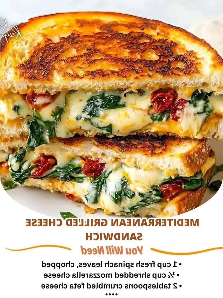 Mediterranean Grilled Cheese Sandwich finished