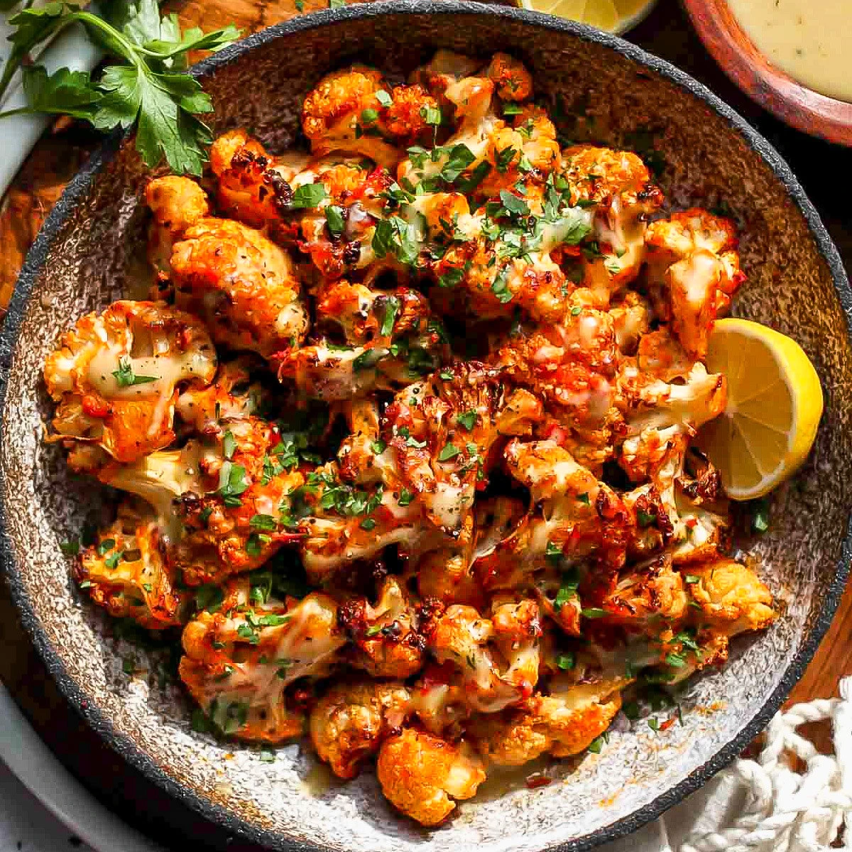 Moroccan Cauliflower with Tahini-Honey (5 Ingredients) finished