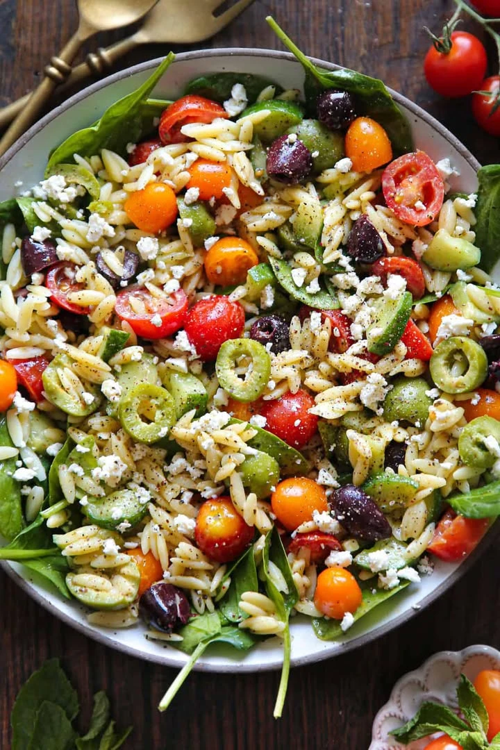 This is my most requested PASTA SALAD with orzo Perfect for Easter Brunch finished