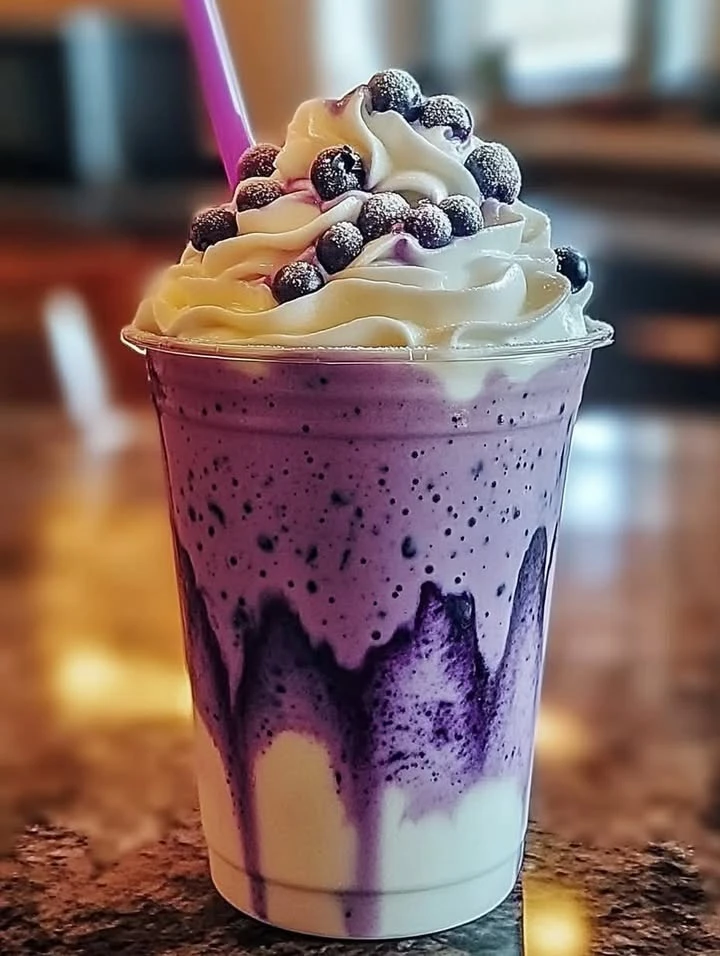 Pineapple Blueberry Frappuccino finished
